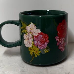Starbucks Ban.do Mug 2018 Holiday Collection 12 oz Green Floral Mug Coffee Cup